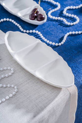 King 3 Bölmeli Kayık Tabak - 26 cm - Acar