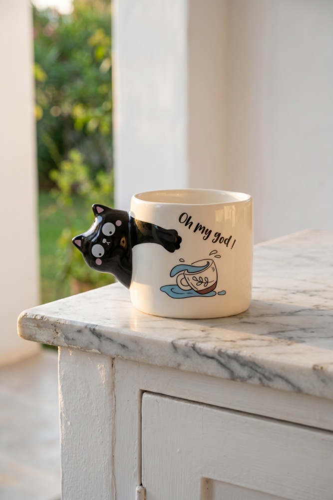 Kitty Pamuk Porselen Kupa - 465 ml - 1