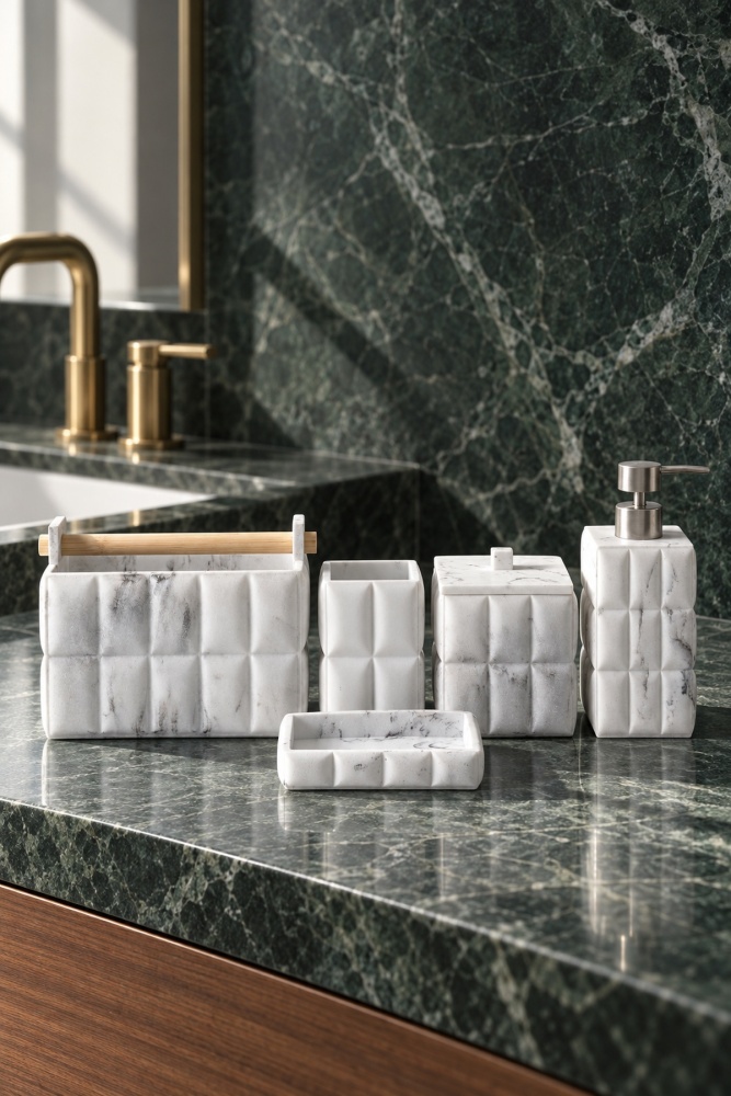 Laduree 5 Parça Banyo Organizer Seti Beyaz - 1