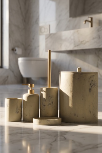 Laduree 5 Parça Banyo Seti Bej