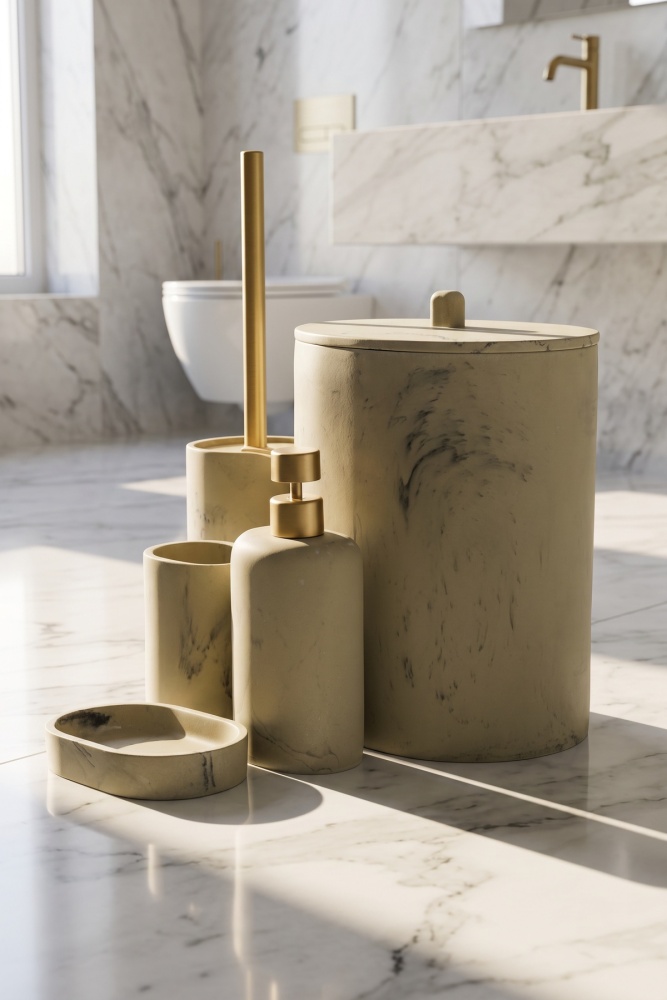 Laduree 5 Parça Banyo Seti Bej - 3