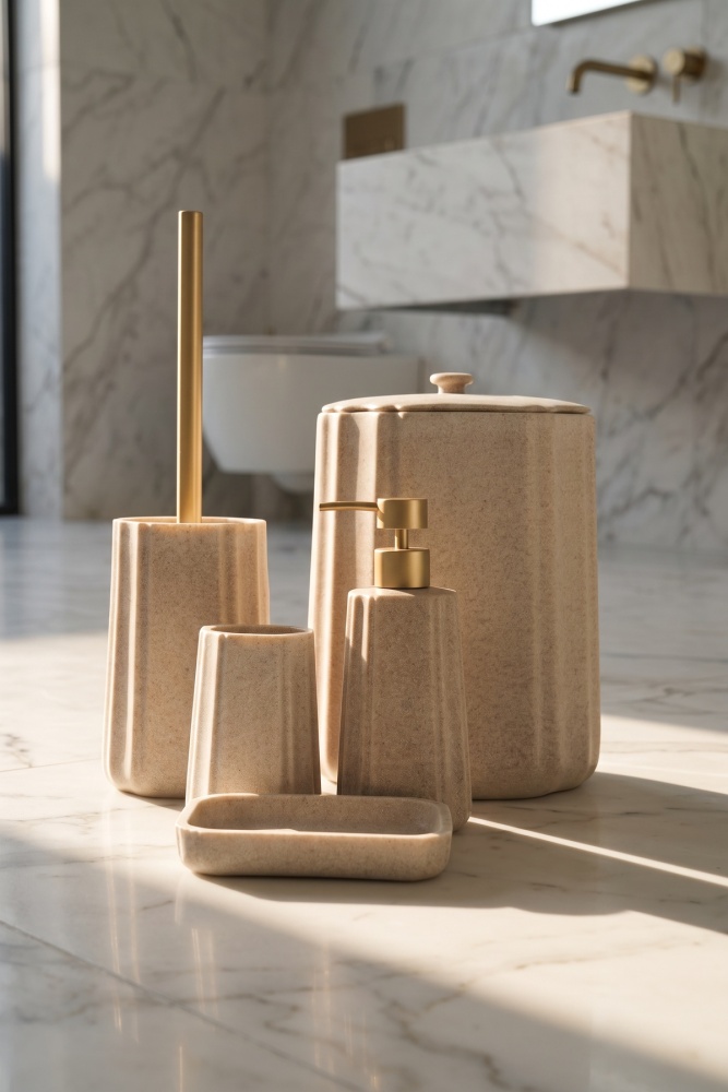 Laduree 5 Parça Banyo Seti Bej - 2