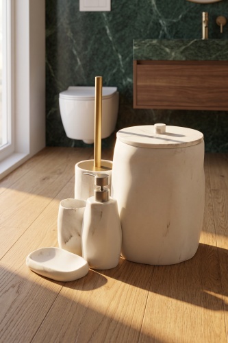 Laduree 5 Parça Banyo Seti Bej (1)