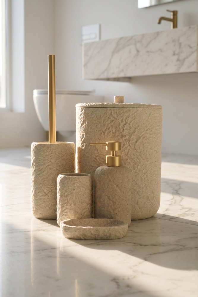 Laduree 5 Parça Banyo Seti Bej - 2