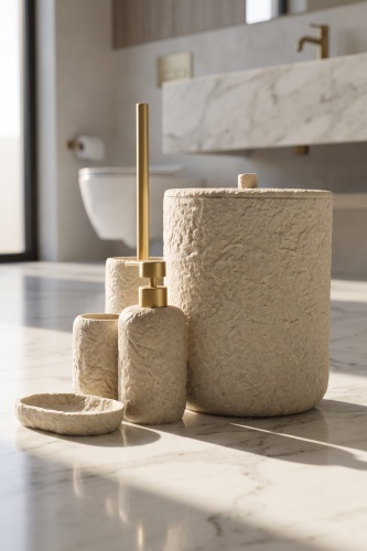 Laduree 5 Parça Banyo Seti Bej - 3