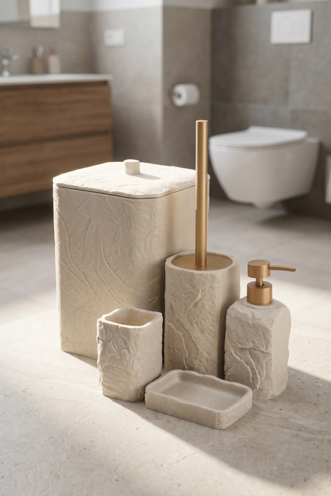 Laduree 5 Parça Banyo Seti Bej - 2