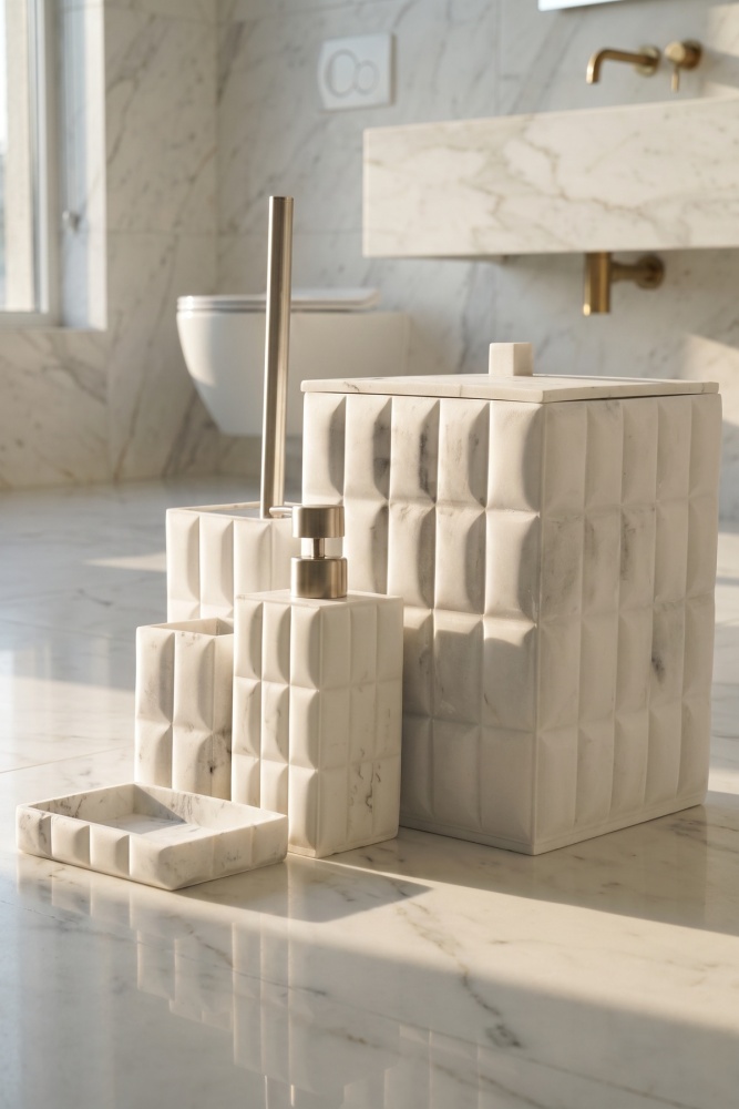 Laduree 5 Parça Banyo Seti Beyaz - 3