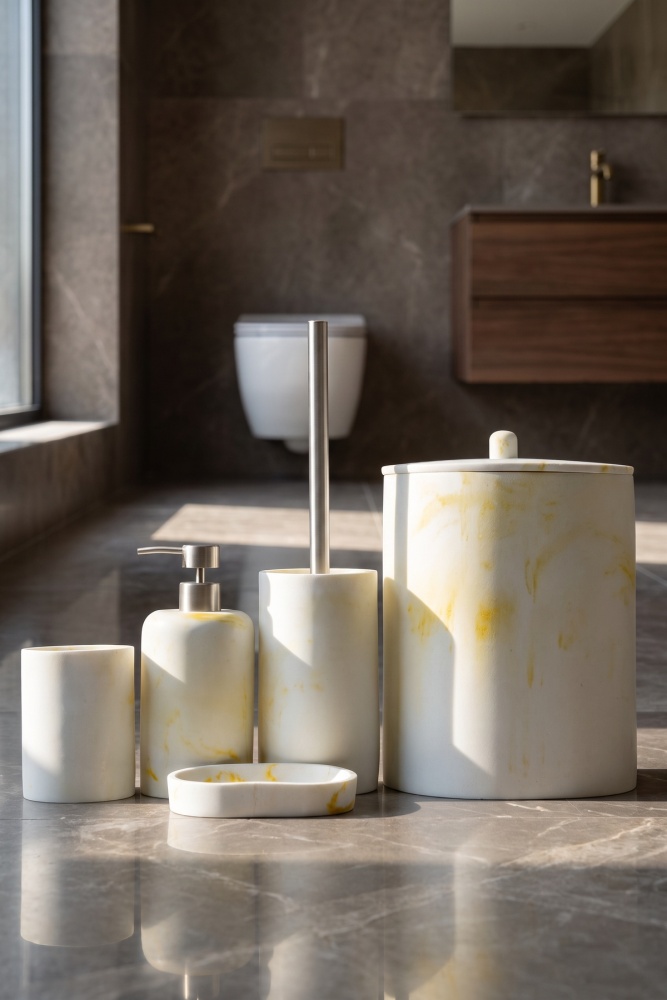 Laduree 5 Parça Banyo Seti Beyaz - 1