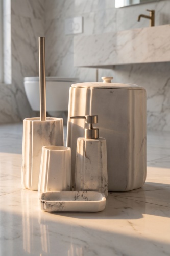 Laduree 5 Parça Banyo Seti Beyaz (1)