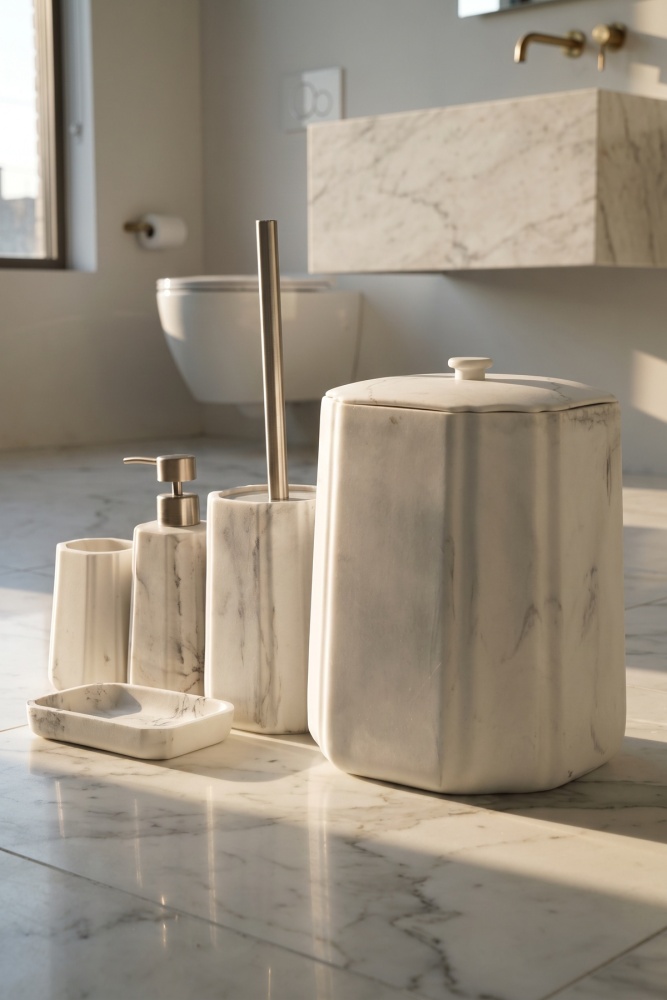 Laduree 5 Parça Banyo Seti Beyaz - 3