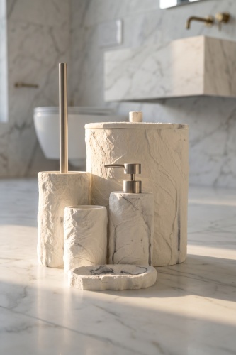 Laduree 5 Parça Banyo Seti Beyaz (1)
