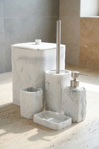 Laduree 5 Parça Banyo Seti Beyaz - Acar