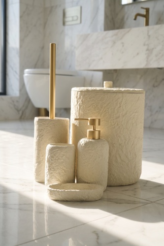 Laduree 5 Parça Banyo Seti Krem (1)