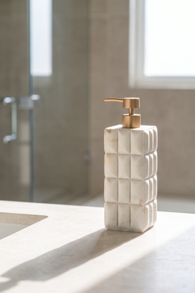 Laduree Mermer Desenli Sıvı Sabunluk Bej - 770 ml - 1