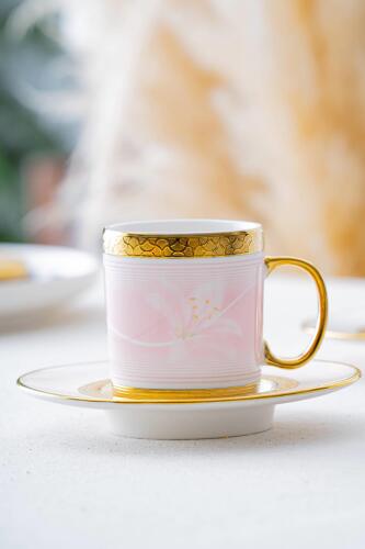 Lone 6 Kişilik Kahve Fincanı Takımı - Pembe - Acar