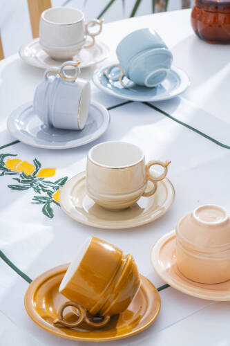 Lara 6 Kişilik Kahve Fincan Takımı - 90 ml - Acar