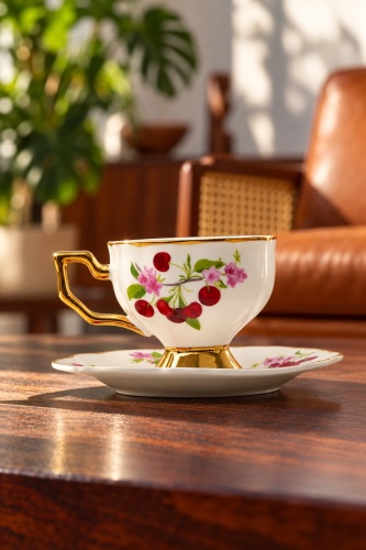 Lara 6 Kişilik Porselen Kahve Fincan Takımı - 90 ml (1)
