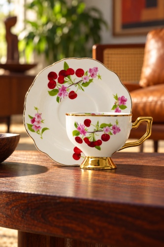 Lara 6 Kişilik Porselen Kahve Fincan Takımı - 90 ml - 3