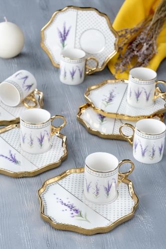 Lavender 6 Kişilik Kahve Fincanı Takımı - Acar