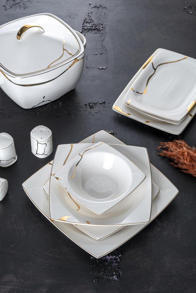 Lavina 60 Piece 12 Perons Porcelain Dinner Set - 3