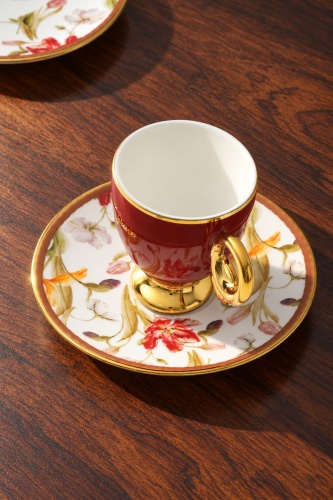 Lavinya 6 Kişilik Porselen Kahve Fincan Takımı - 90 ml - 4
