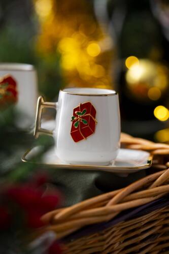 Leone 2 Kişilik Kırmızı Hediye Kutu Kahve Fincanı Takımı - 90 ml - Acar