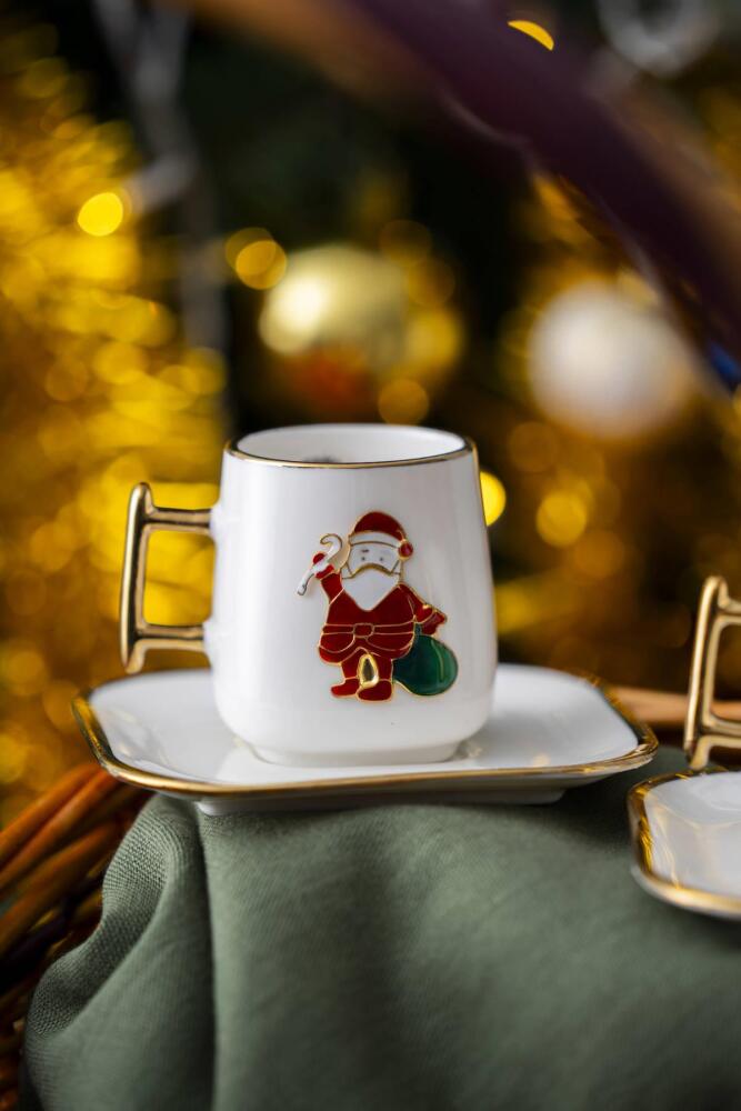 Leone 2 Kişilik Noel Baba Kahve Fincanı Takımı - 90 ml - 2