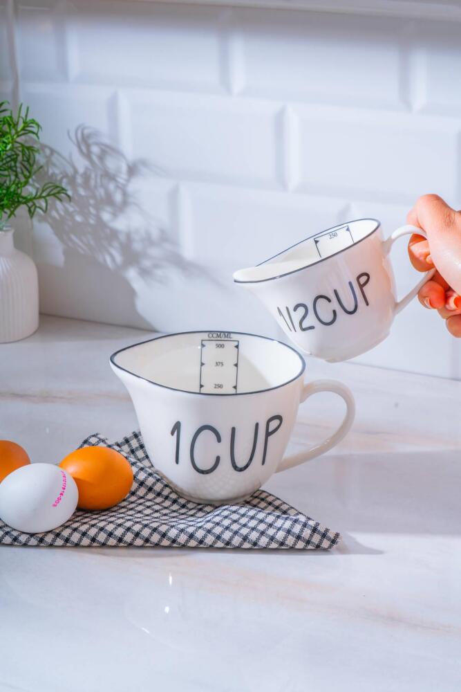 Leroy 2'li Porselen Ölçü Bardağı - 250/500 ml - 4