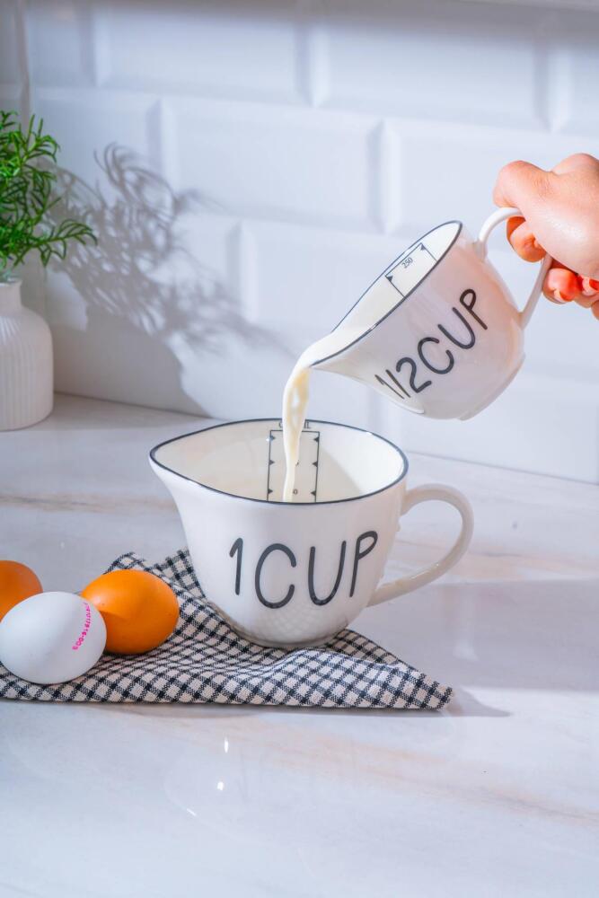 Leroy 2'li Porselen Ölçü Bardağı - 250/500 ml - 5