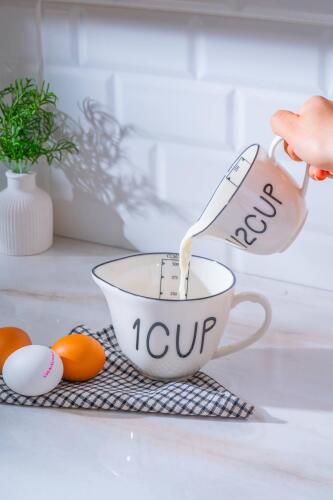Leroy 2'li Porselen Ölçü Bardağı - 250/500 ml - 6