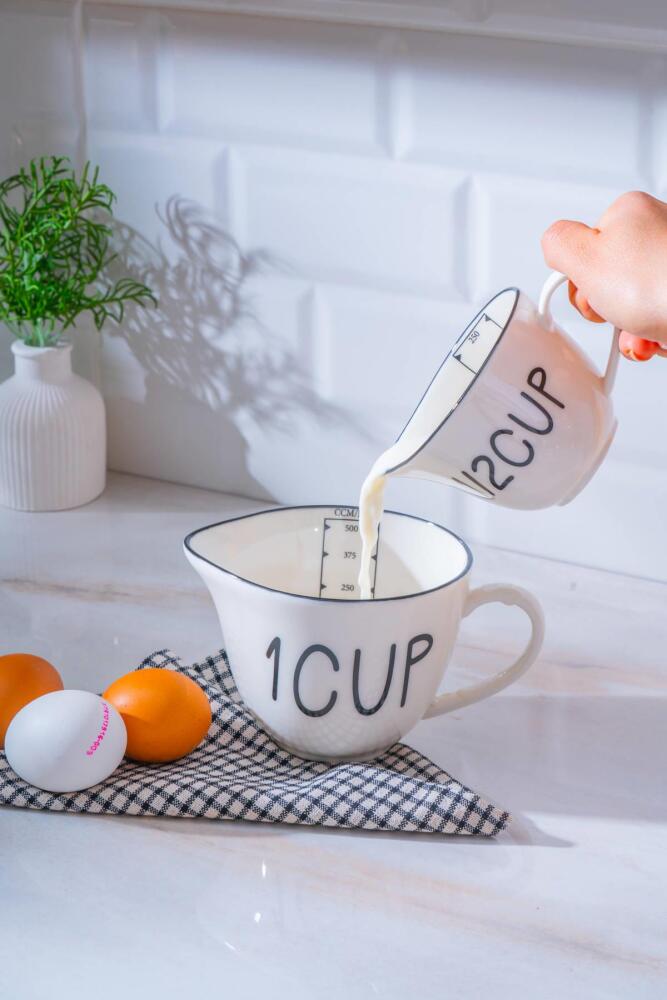 Leroy 2'li Porselen Ölçü Bardağı - 250/500 ml - 6