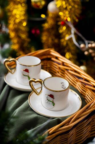 Limoges 2 Kişilik Kardan Adam Fincan Takımı - 90 ml - Acar