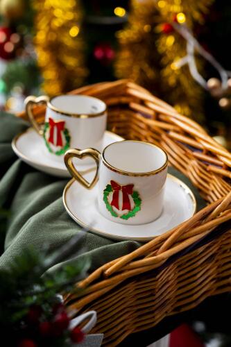 Limoges 2 Kişilik Kurdele Kahve Fincanı Takımı - 90 ml - Acar