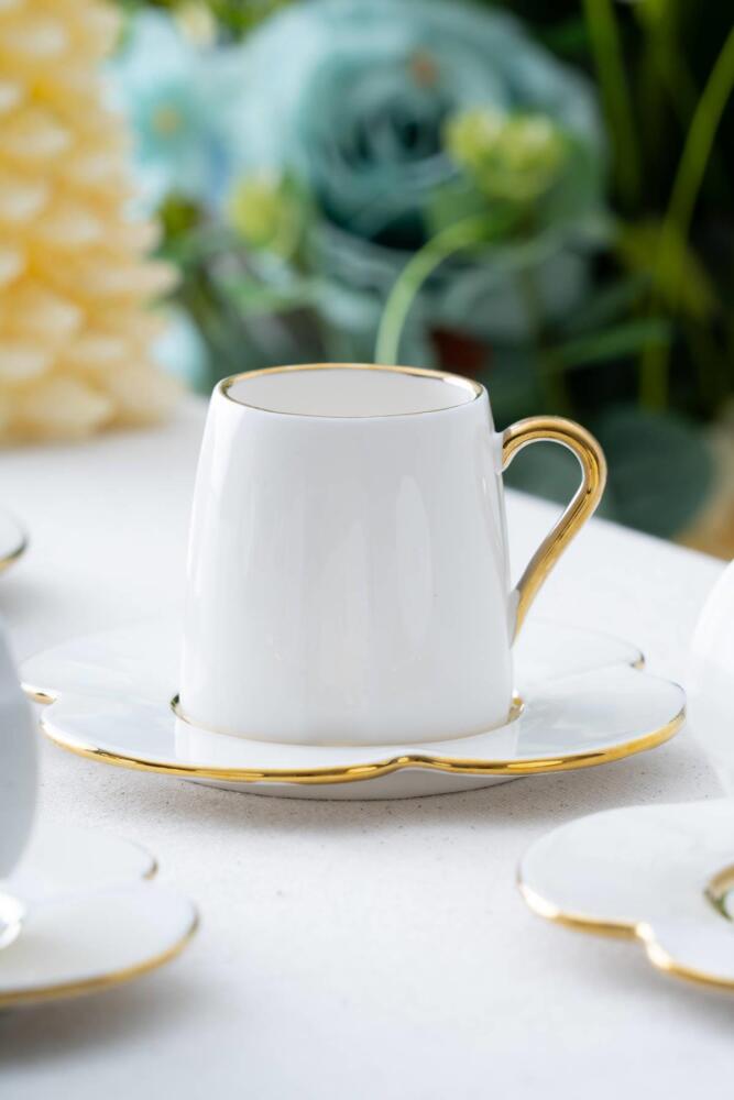 Lotus 6 Kişilik Kahve Fincanı Takımı - 90 ml - 9