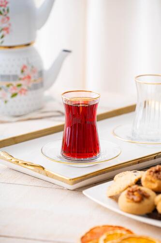 Louisa 6 Kişilik 12 Parça Gold Çay Seti 