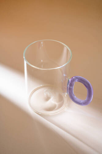 Lume Kulplu Cam Bardak - 450 ml - Acar