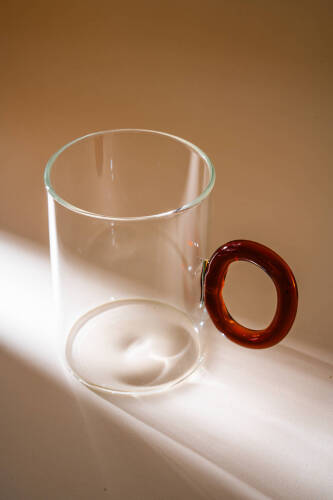 Lume Kulplu Cam Bardak - 450 ml - Acar