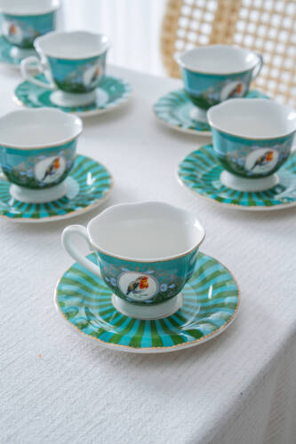 Lumiere 6 Kişilik Porselen Kahve Fincan Takımı - 90 ml - 3