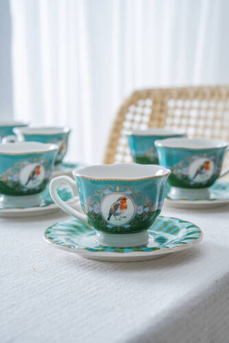 Lumiere 6 Kişilik Porselen Kahve Fincan Takımı - 90 ml - 4