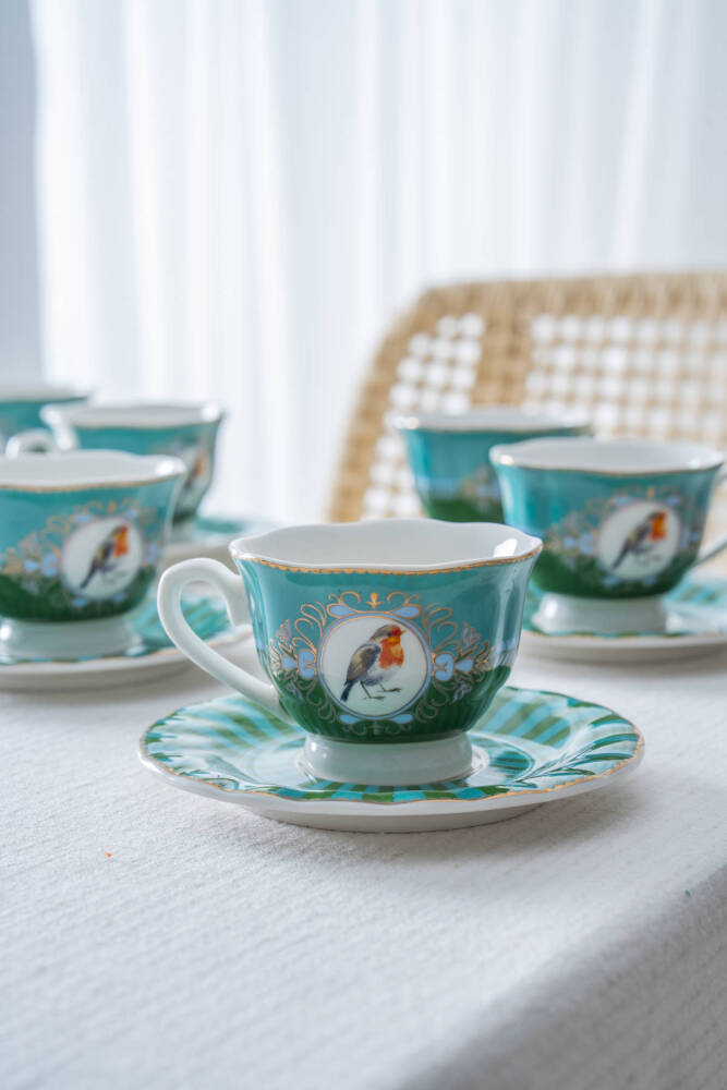 Lumiere 6 Kişilik Porselen Kahve Fincan Takımı - 90 ml - 4