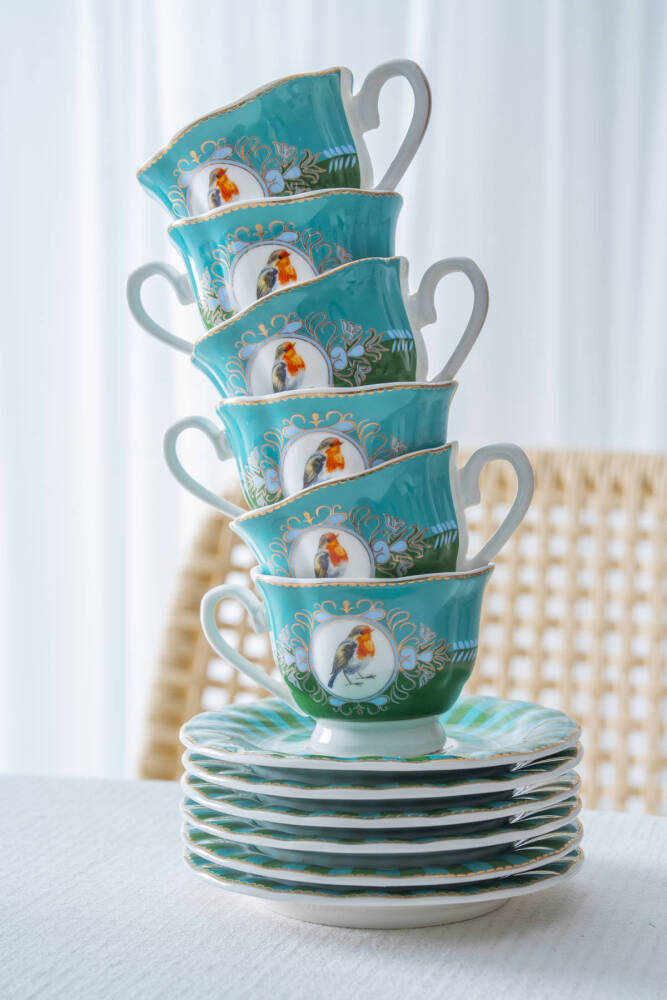 Lumiere 6 Kişilik Porselen Kahve Fincan Takımı - 90 ml - 7