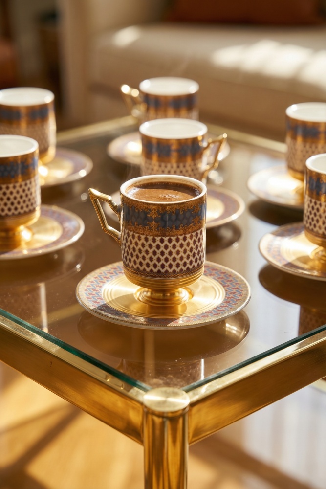 Luna 6 Kişilik Porselen Kahve Fincanı Takımı - 90 ml - 1