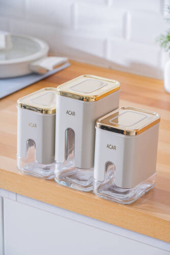 Mabel 3’lü Vakum Kapaklı Cam Baharatlık Takımı - Acar