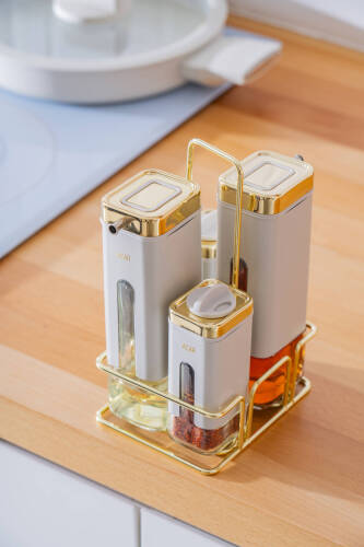 Mabel 5 Parça Cam Yağlık Sirkelik ve Baharat Takımı - Acar