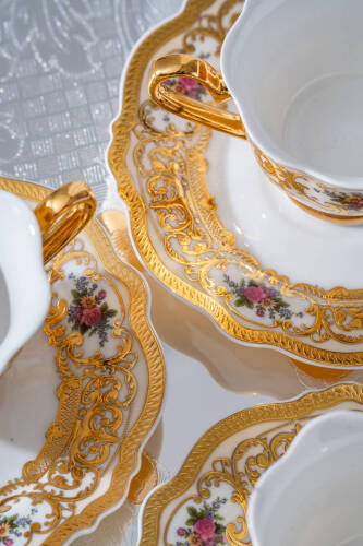 Macbeth 24K Gold Detaylı 6 Kişilik Porselen Kahve Fincan Takımı - 90 ml - 4