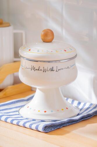 Made With Love Emaye Ayaklı Şekerlik - 12 cm - Acar