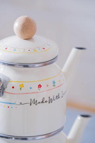 Made With Love Emaye Mini Çaydanlık Takımı - 4