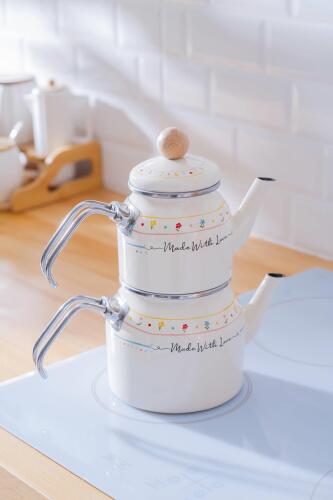 Made With Love Emaye Mini Çaydanlık Takımı - Acar