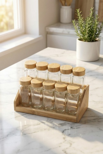 Malibu 10 lu Standlı Cam Baharatlık Seti - 2