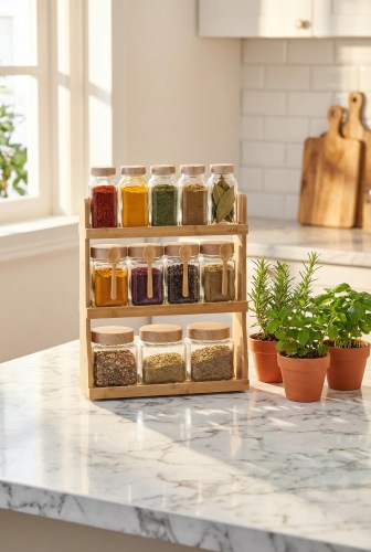 Malibu 12 li Standlı Cam Baharatlık Seti - 2